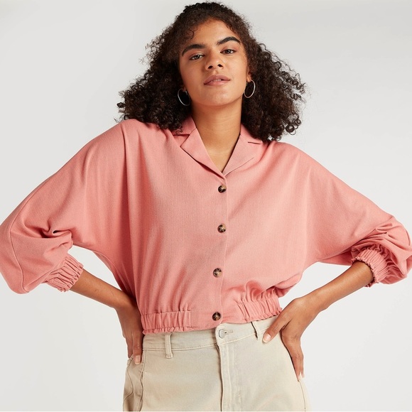 REGAL | Vintage 90’s Spring Coral Button-Up Windbreaker Jacket - Picture 1 of 14